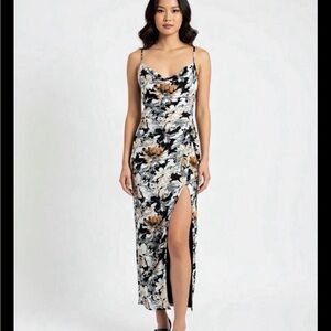 Lulus women’s fresh impression Floral Spaghetti Strap Maxi Dress size small